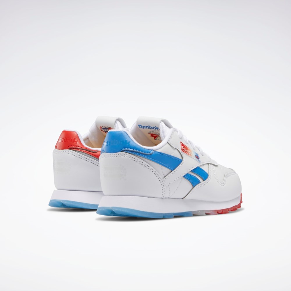 Reebok Popsicle Classic Leather Shoes - Preschool Vita Blå Röda | OLTWK-3642