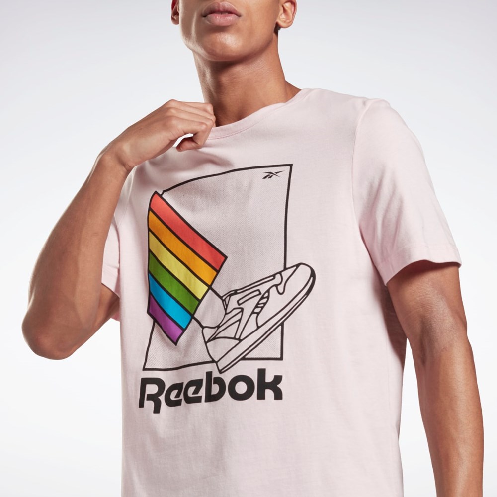 Reebok Pride Tryck T-Shirt Frost Berry | APQSV-7318