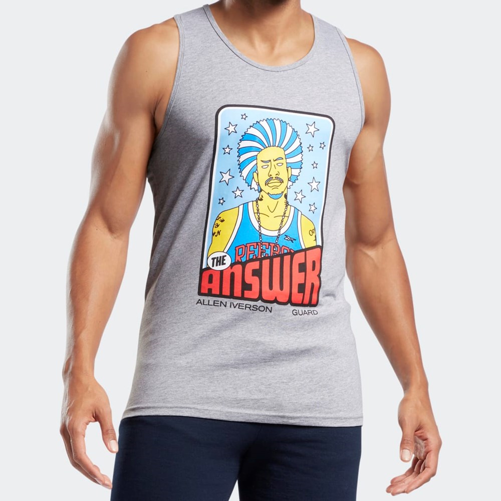 Reebok QT Iverson 70s Tarot Card Tank Top Multi | OBKVW-5127