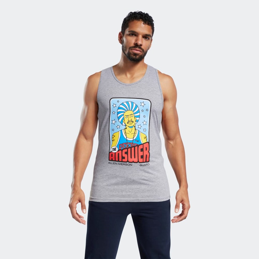 Reebok QT Iverson 70s Tarot Card Tank Top Multi | OBKVW-5127