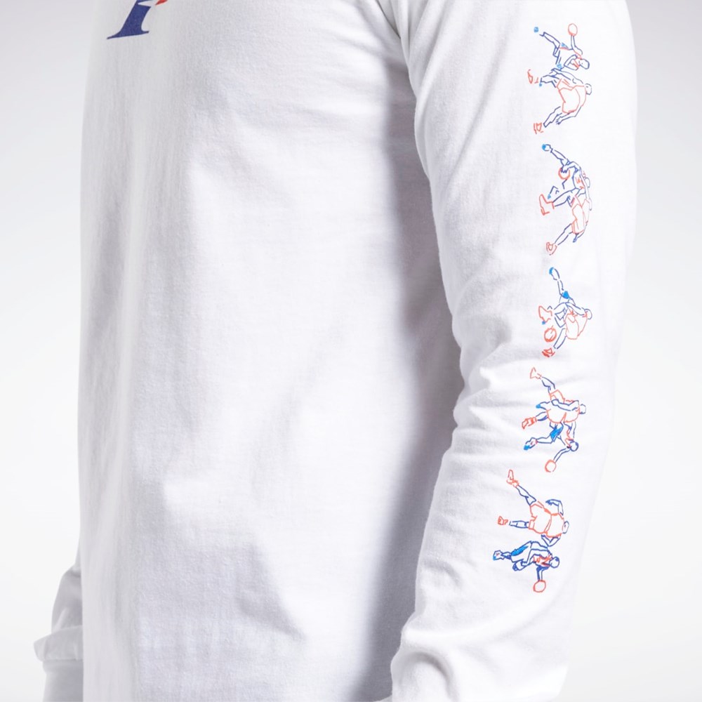 Reebok QT Iverson The Crossover Long Sleeve Crew T-Shirt Multi | FOZMT-7561