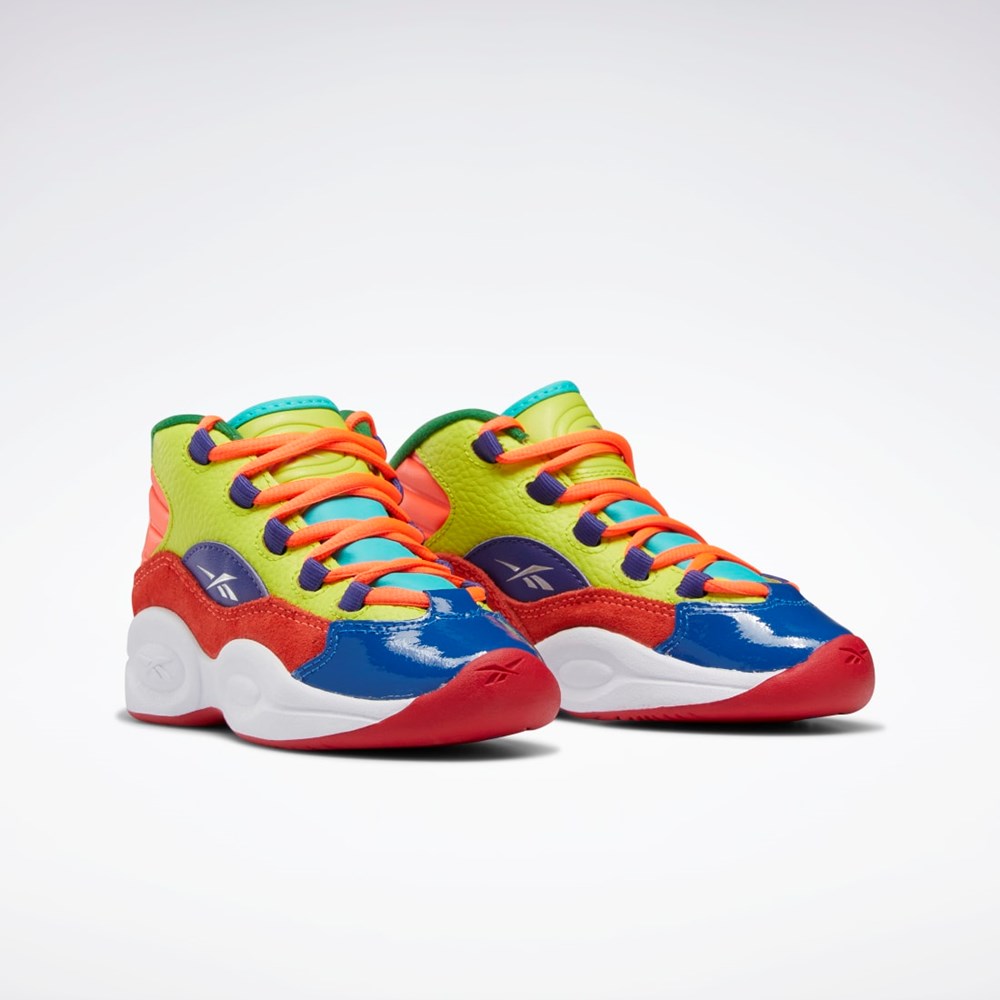 Reebok Question Mid Basketball Shoes - Preschool Orange Gula Lila | IGVHF-5786