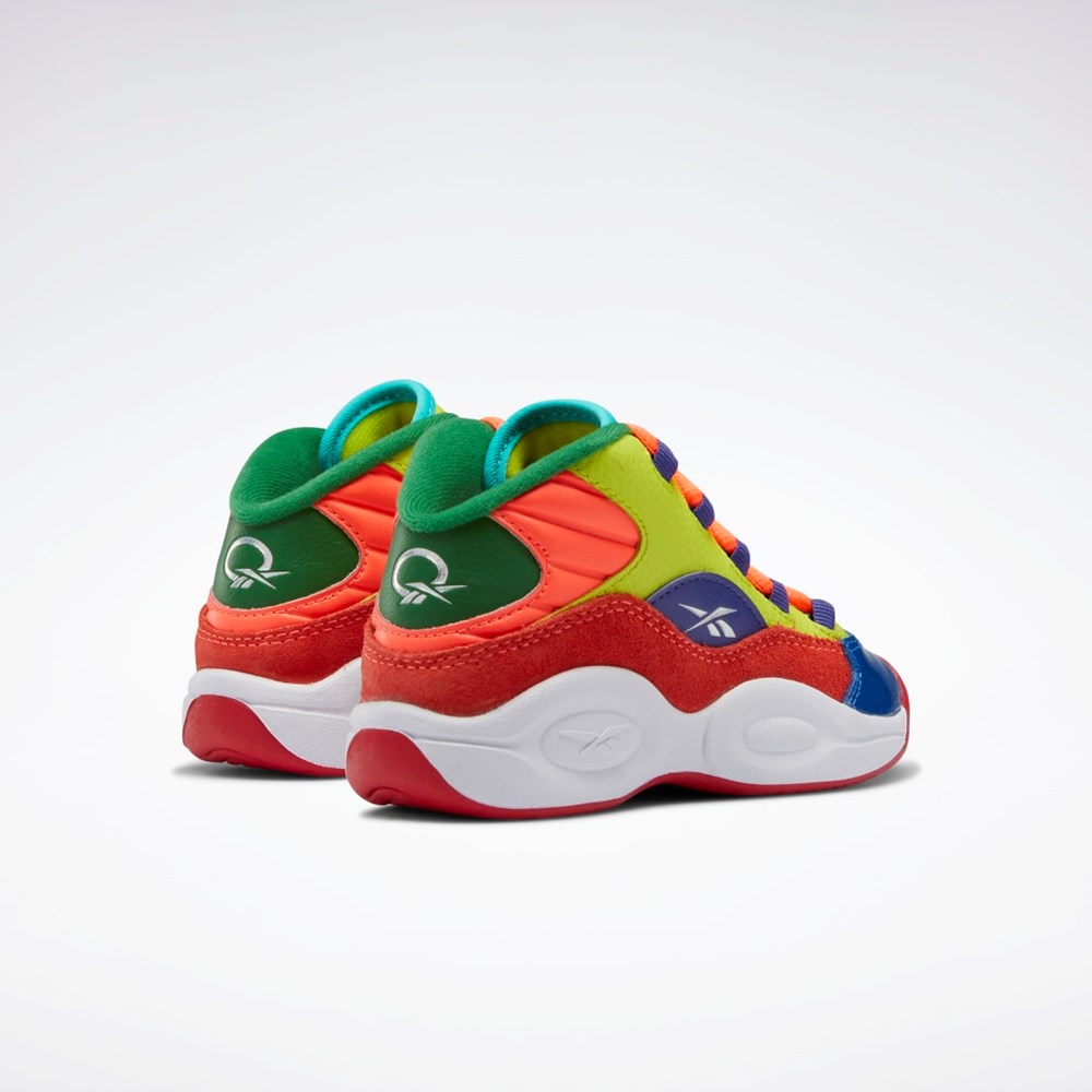 Reebok Question Mid Basketball Shoes - Preschool Orange Gula Lila | IGVHF-5786