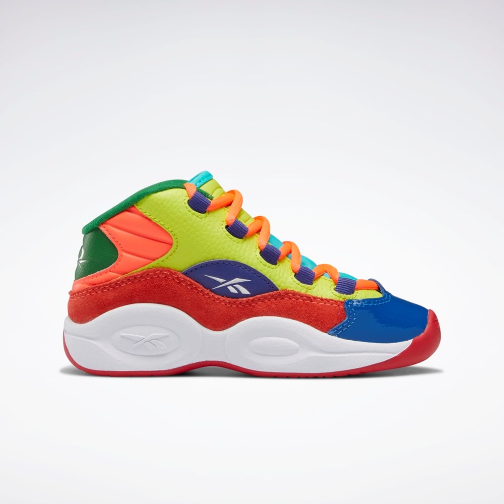 Reebok Question Mid Basketball Shoes - Preschool Orange Gula Lila | IGVHF-5786