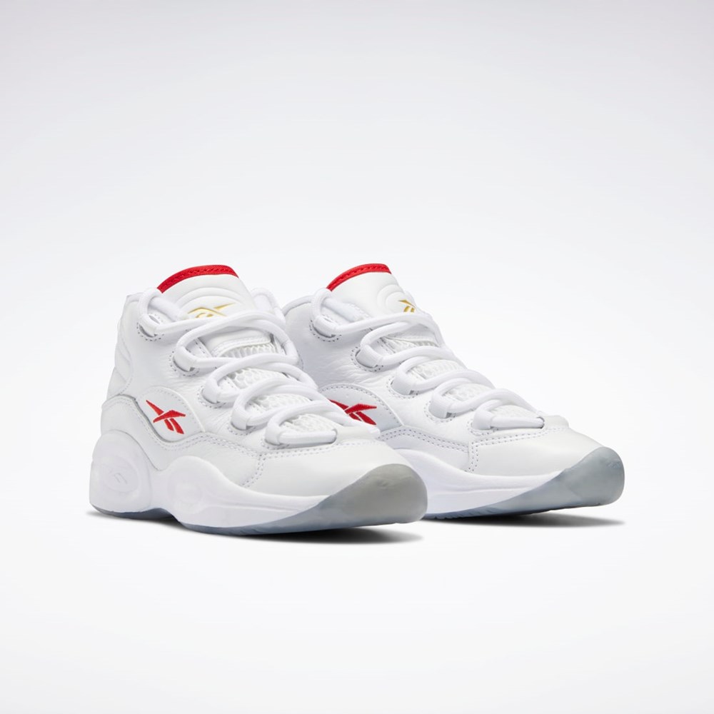 Reebok Question Mid Shoes - Preschool Vita Röda Vita | GBXNC-2809