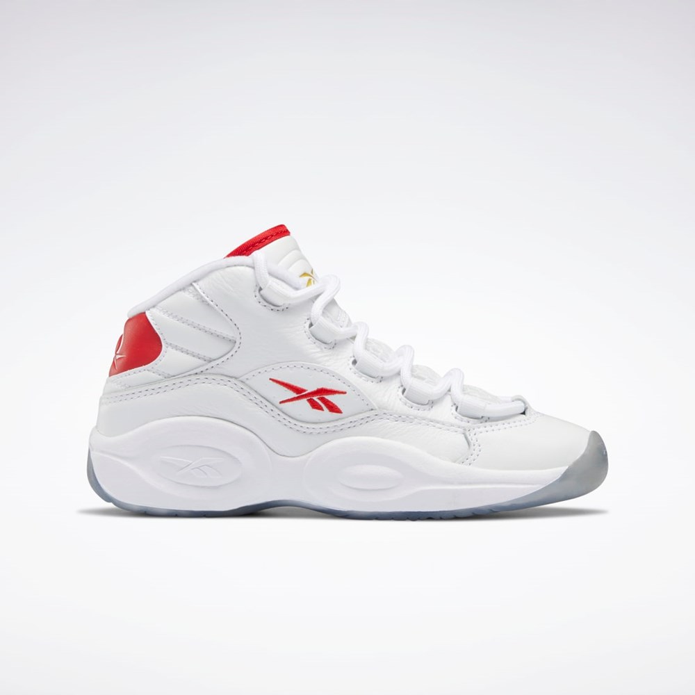 Reebok Question Mid Shoes - Preschool Vita Röda Vita | GBXNC-2809