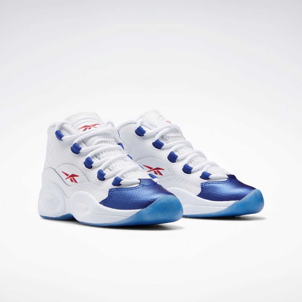 Reebok Question Mid Shoes - Preschool Vita Röda | OMHVW-6025