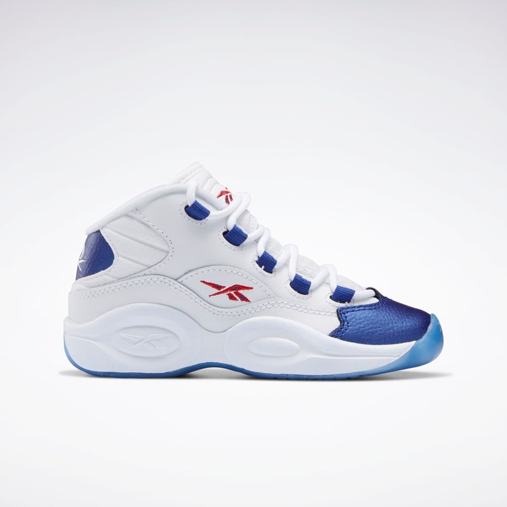 Reebok Question Mid Shoes - Preschool Vita Röda | OMHVW-6025