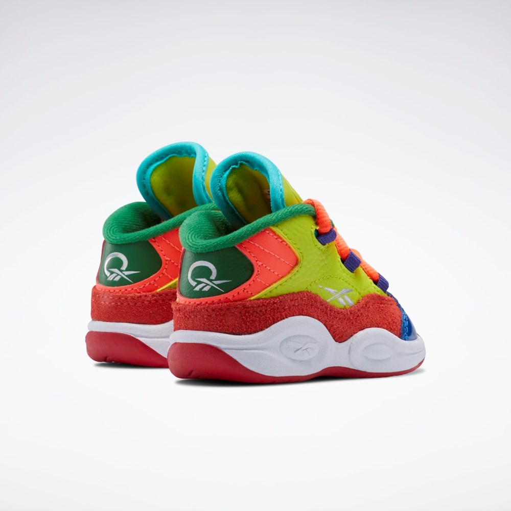 Reebok Question Mid Shoes - Toddler Orange Gula Lila | WTCDG-5631