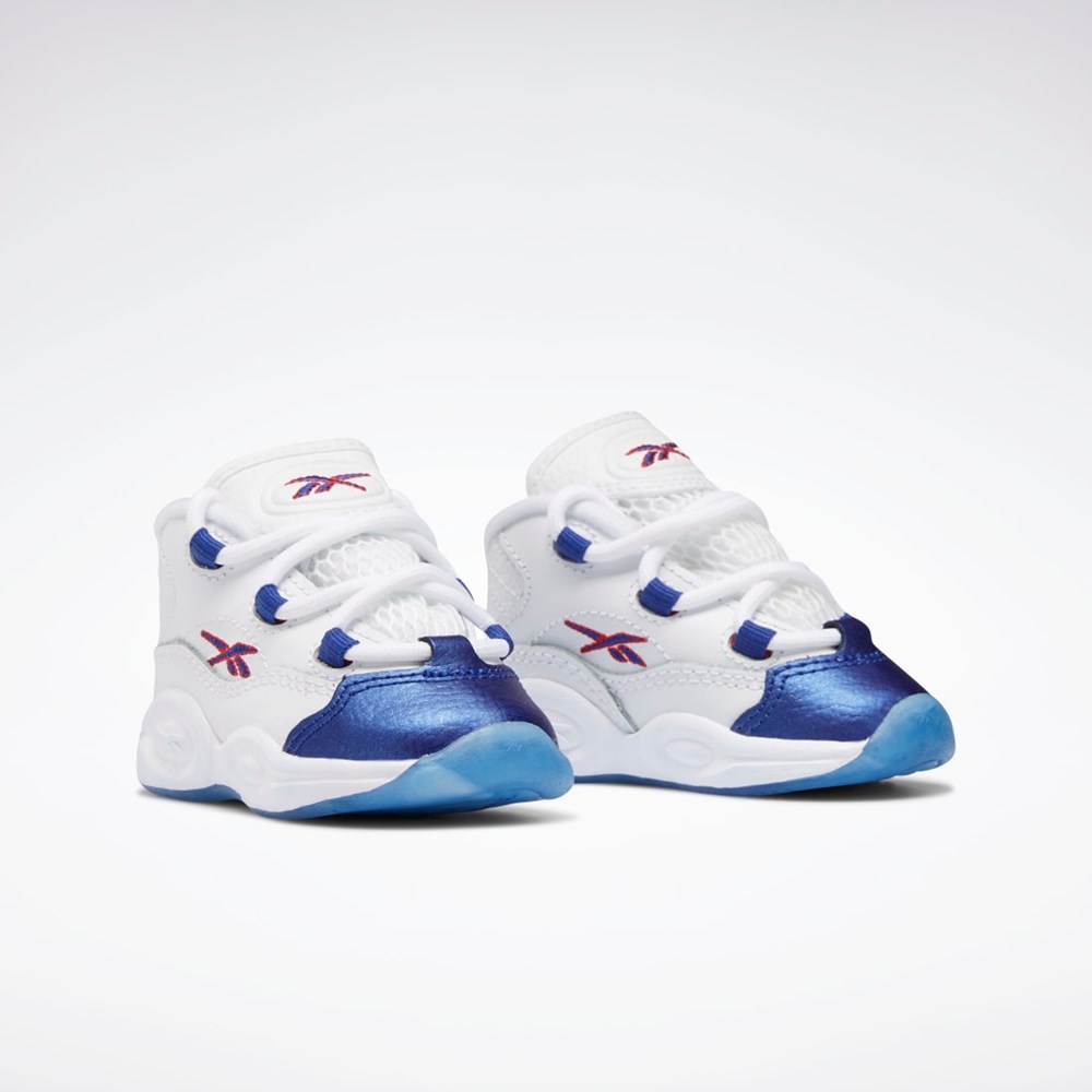 Reebok Question Mid Shoes - Toddler Vita Röda | BACTF-2095