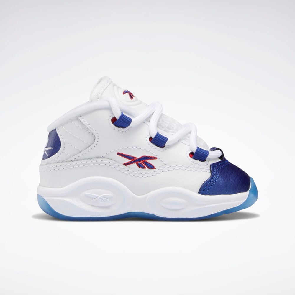 Reebok Question Mid Shoes - Toddler Vita Röda | BACTF-2095