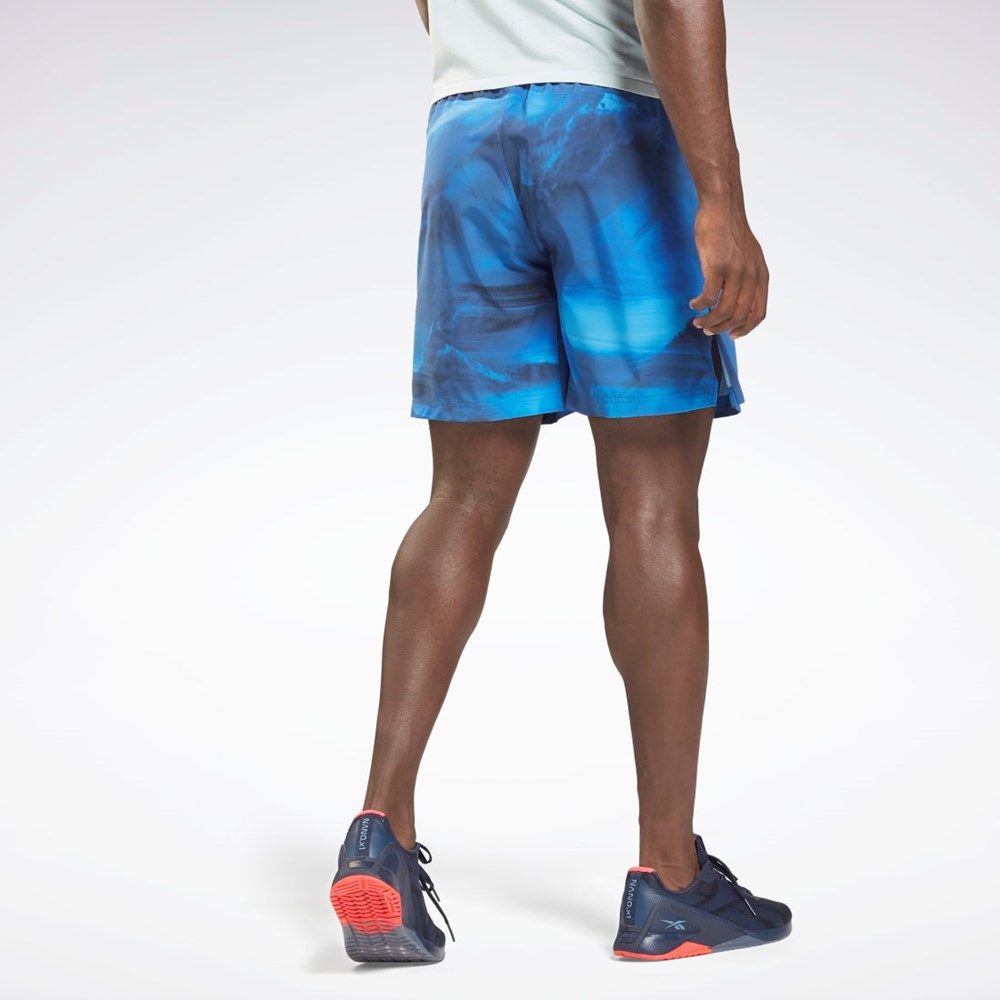 Reebok Reebok Austin Allover Print Shorts Bright Cobalt | HTACX-6297