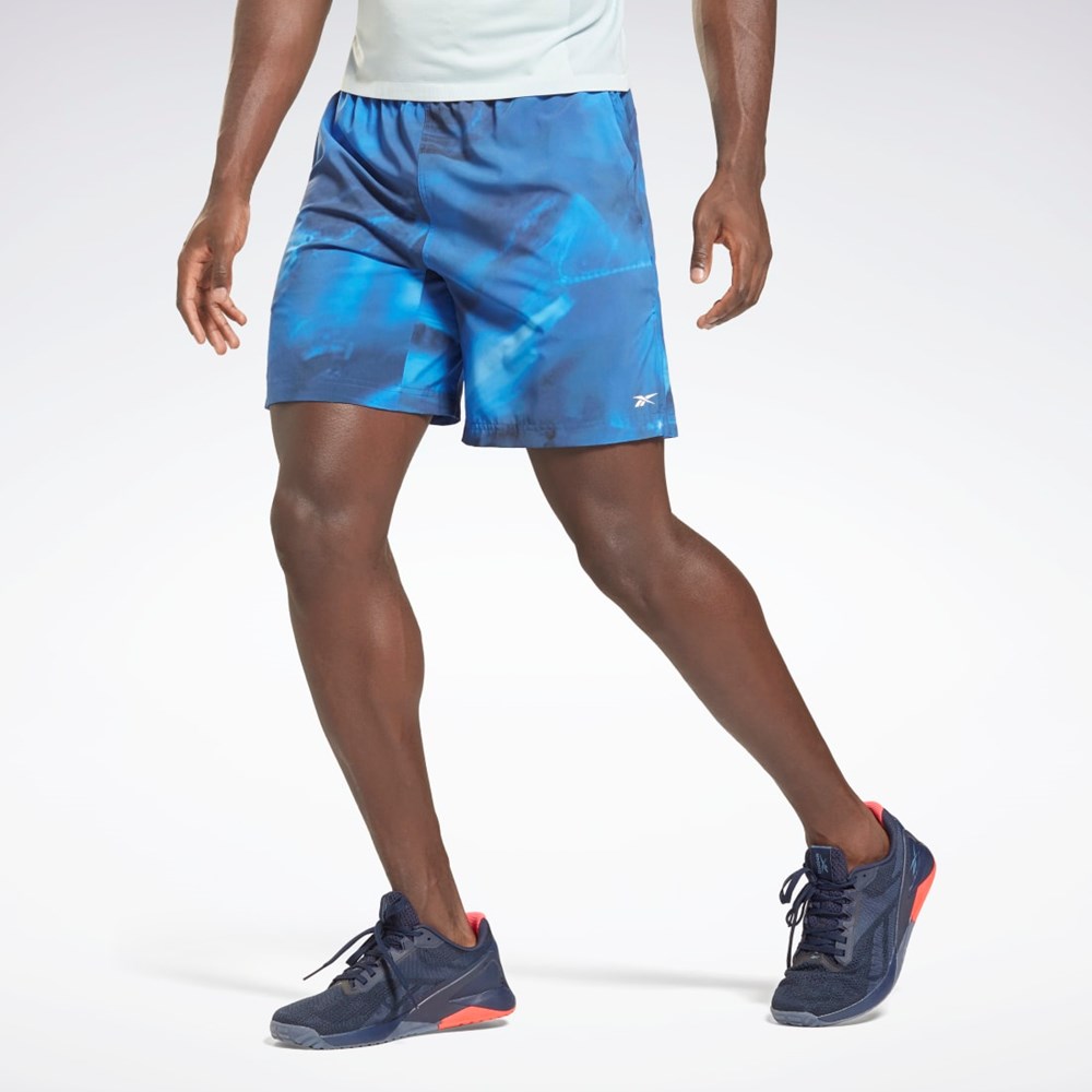 Reebok Reebok Austin Allover Print Shorts Bright Cobalt | HTACX-6297