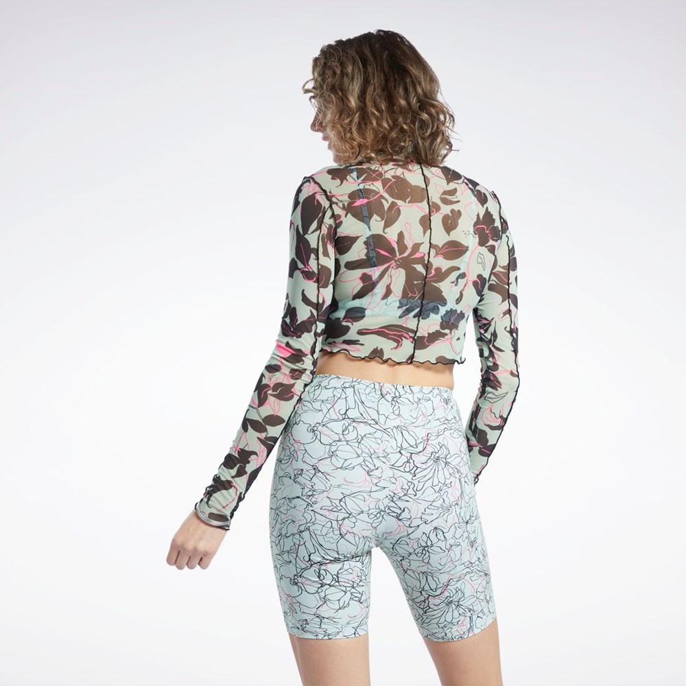 Reebok Reebok Classics Flourishing Floral Print Mesh Long Sleeve Shirt Ljus | NMVDZ-9064