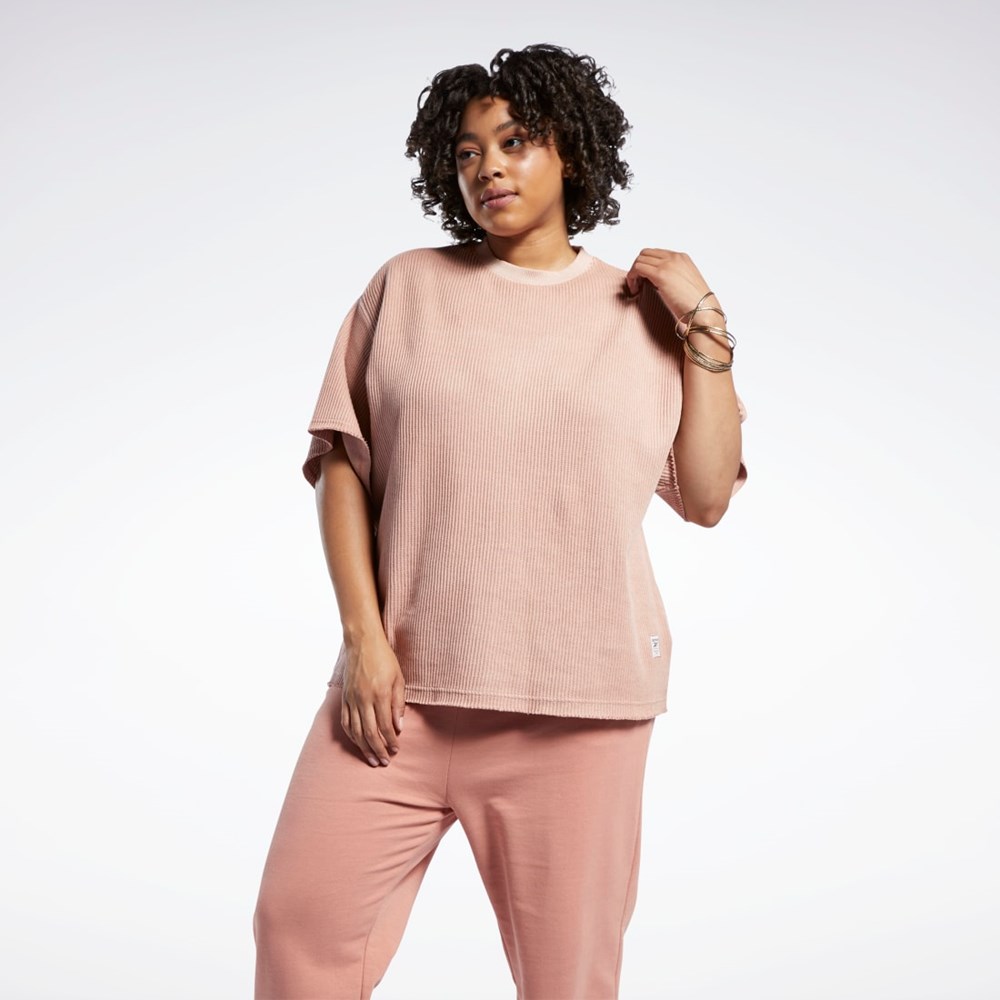 Reebok Reebok Classics Natural Dye Waffle T-Shirt (Plus Size) Korall | MLDYO-4702