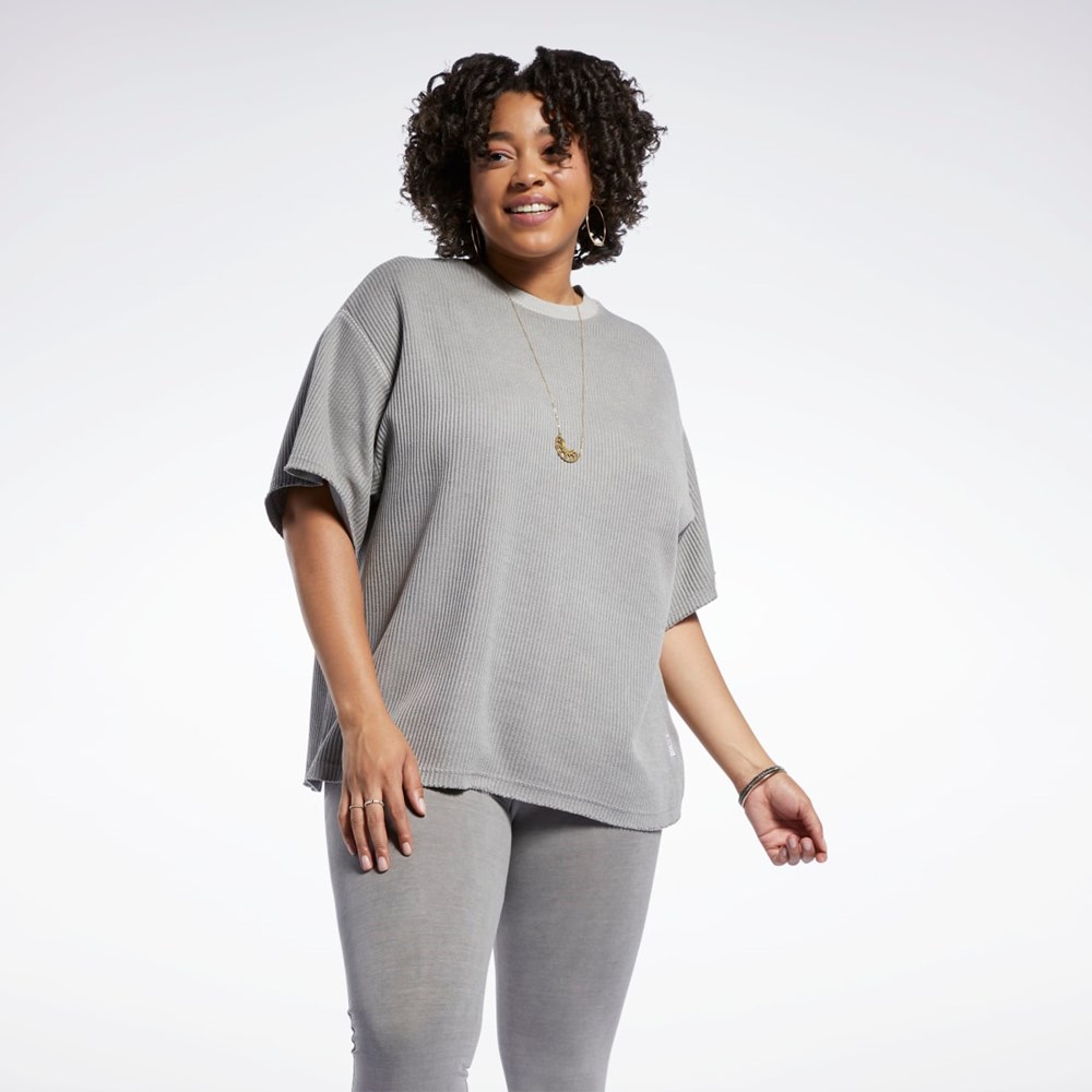 Reebok Reebok Classics Natural Dye Waffle T-Shirt (Plus Size) Grå | PYQLO-8526