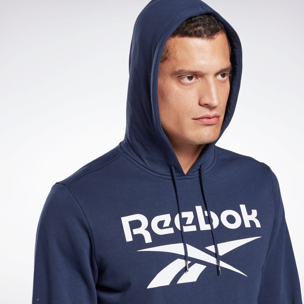 Reebok Reebok Identity Big Logo Hoodie Marinblå Vita | YGUMQ-1398