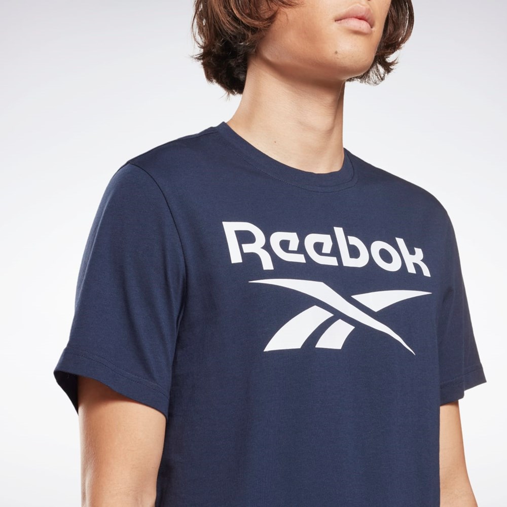 Reebok Reebok Identity Big Logo T-Shirt Marinblå | RJTNW-3689