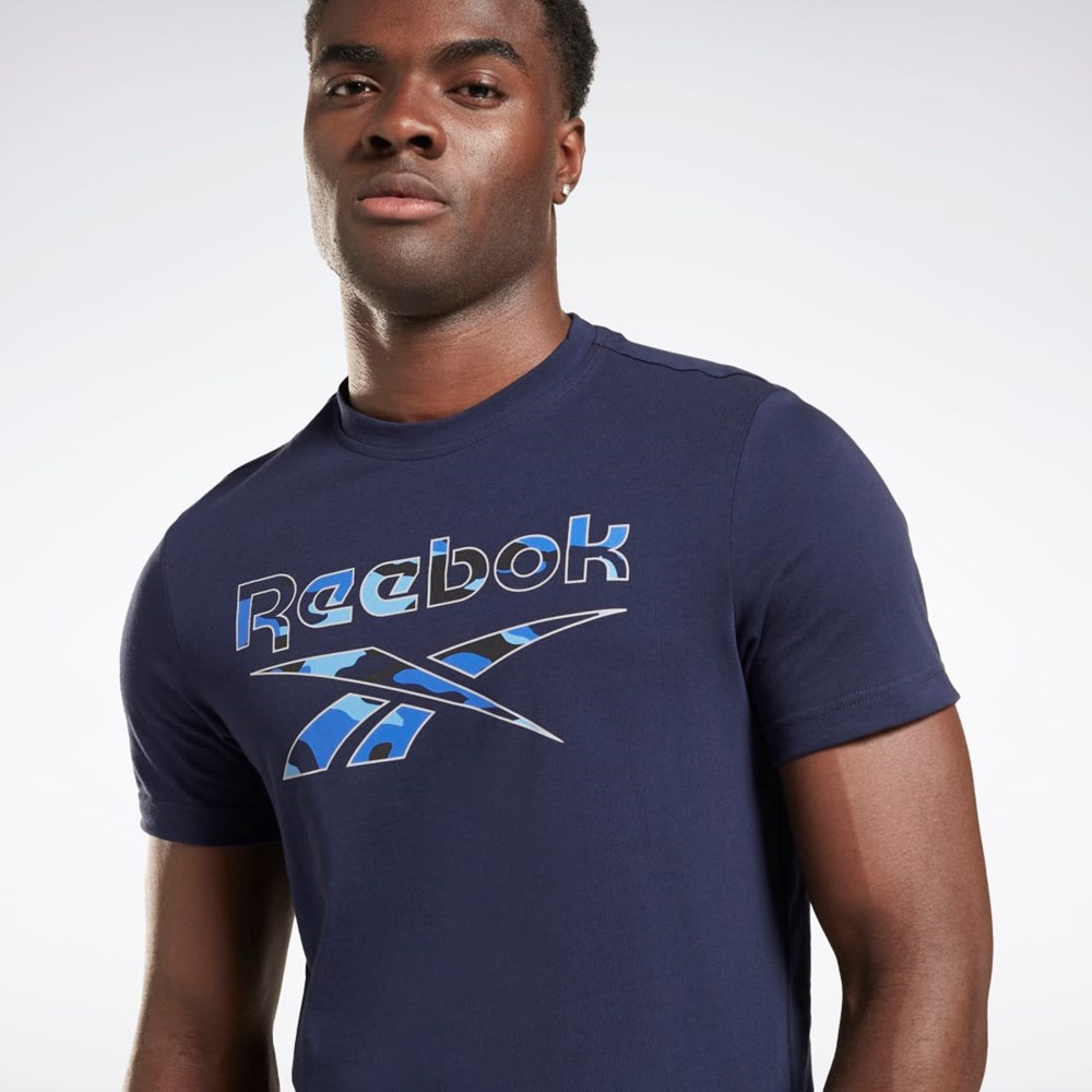 Reebok Reebok Identity Big Logo T-Shirt Marinblå | SBAHJ-1738