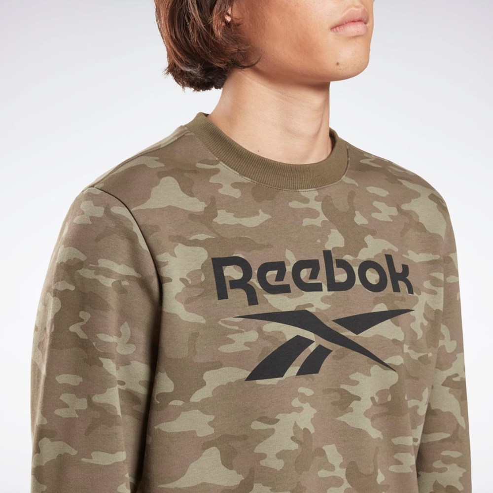 Reebok Reebok Identity Camo Big Logo Crew Sweatshirt Gröna | CSTPY-4902