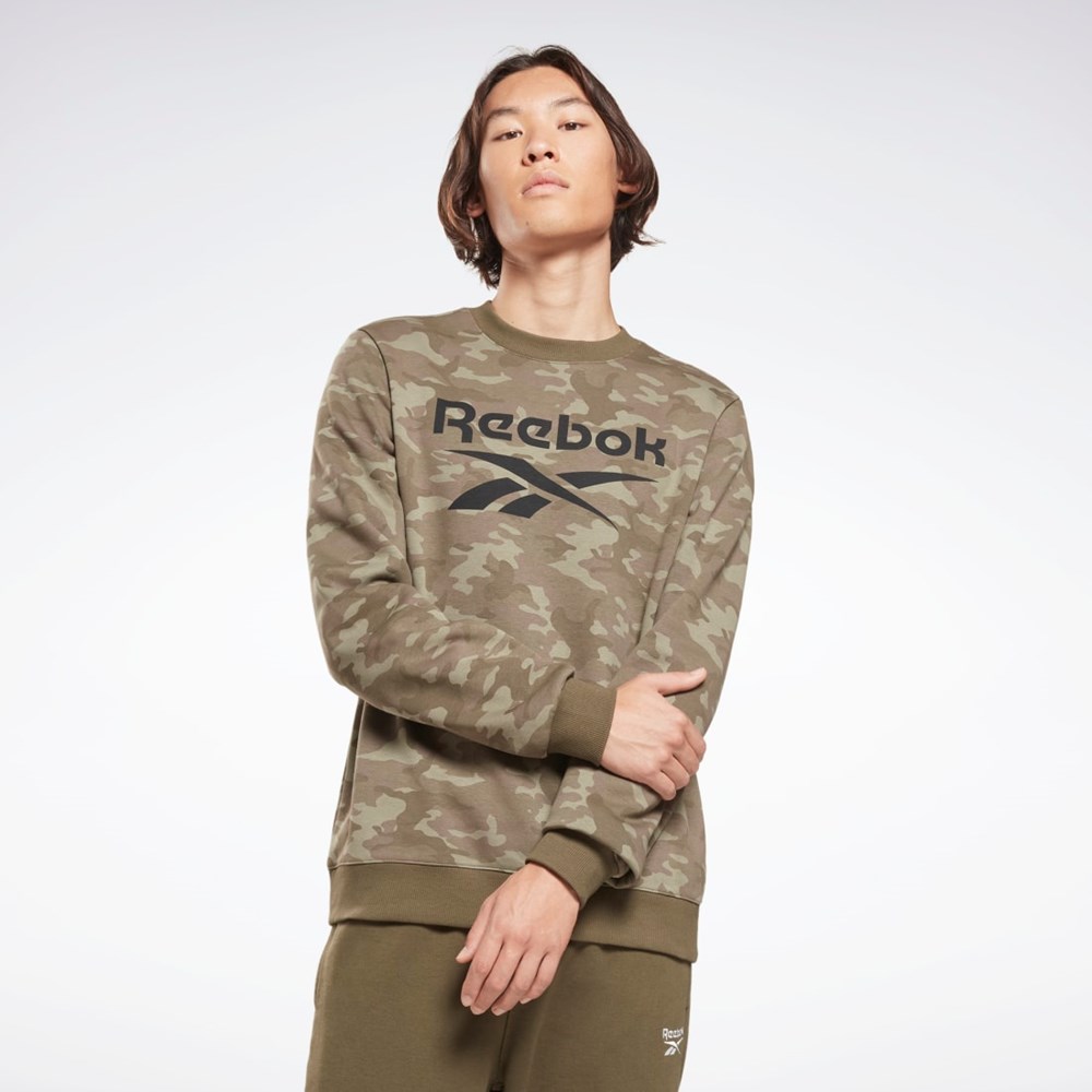 Reebok Reebok Identity Camo Big Logo Crew Sweatshirt Gröna | CSTPY-4902