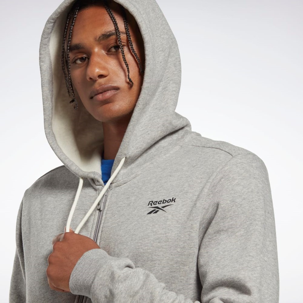 Reebok Reebok Identity Fleece Zip-Up Hoodie Grå | TEKOW-8061