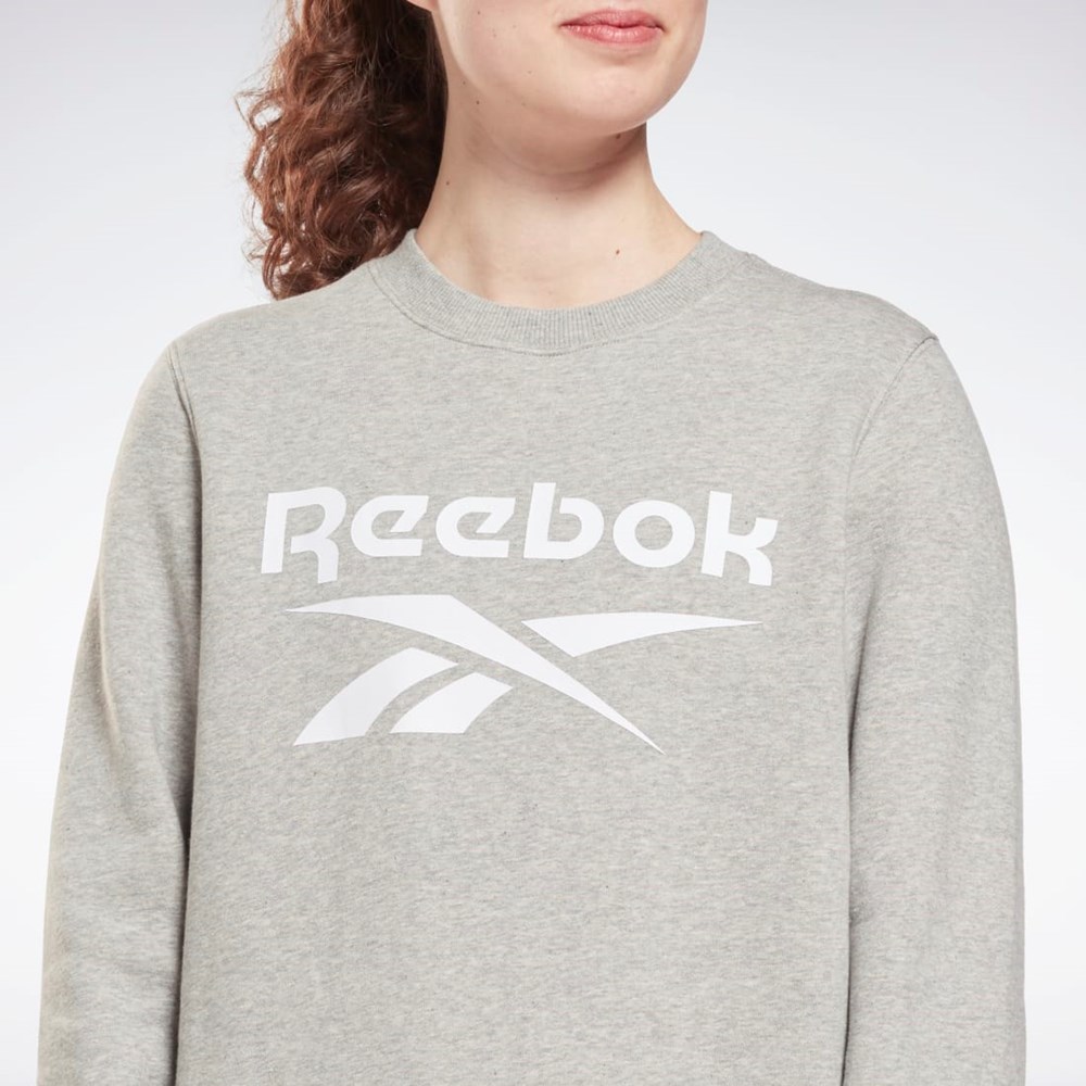 Reebok Reebok Identity Logo Fleece Crew Sweatshirt Grå | MLVOU-0179