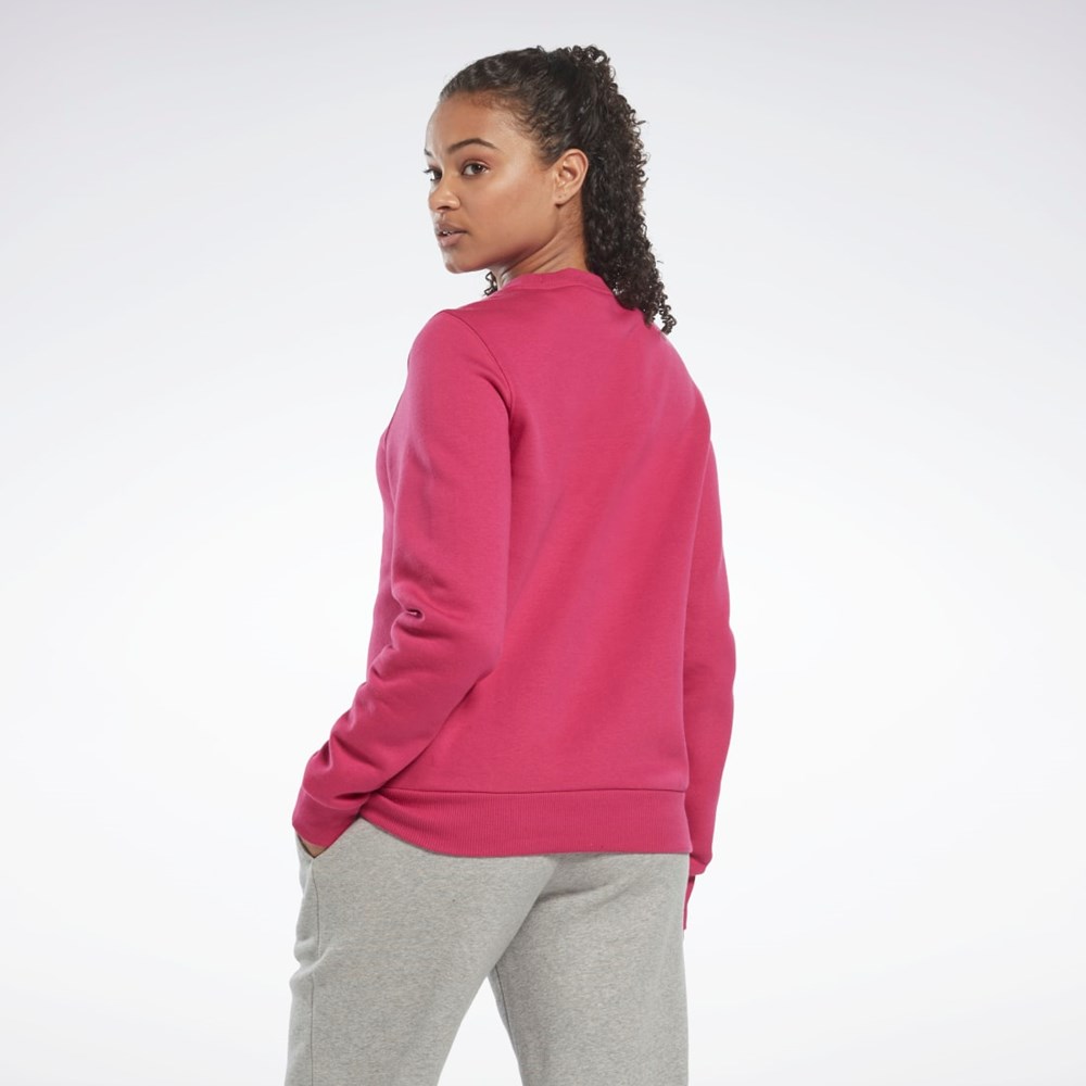 Reebok Reebok Identity Logo Fleece Crew Sweatshirt Rosa | XVGJI-9250