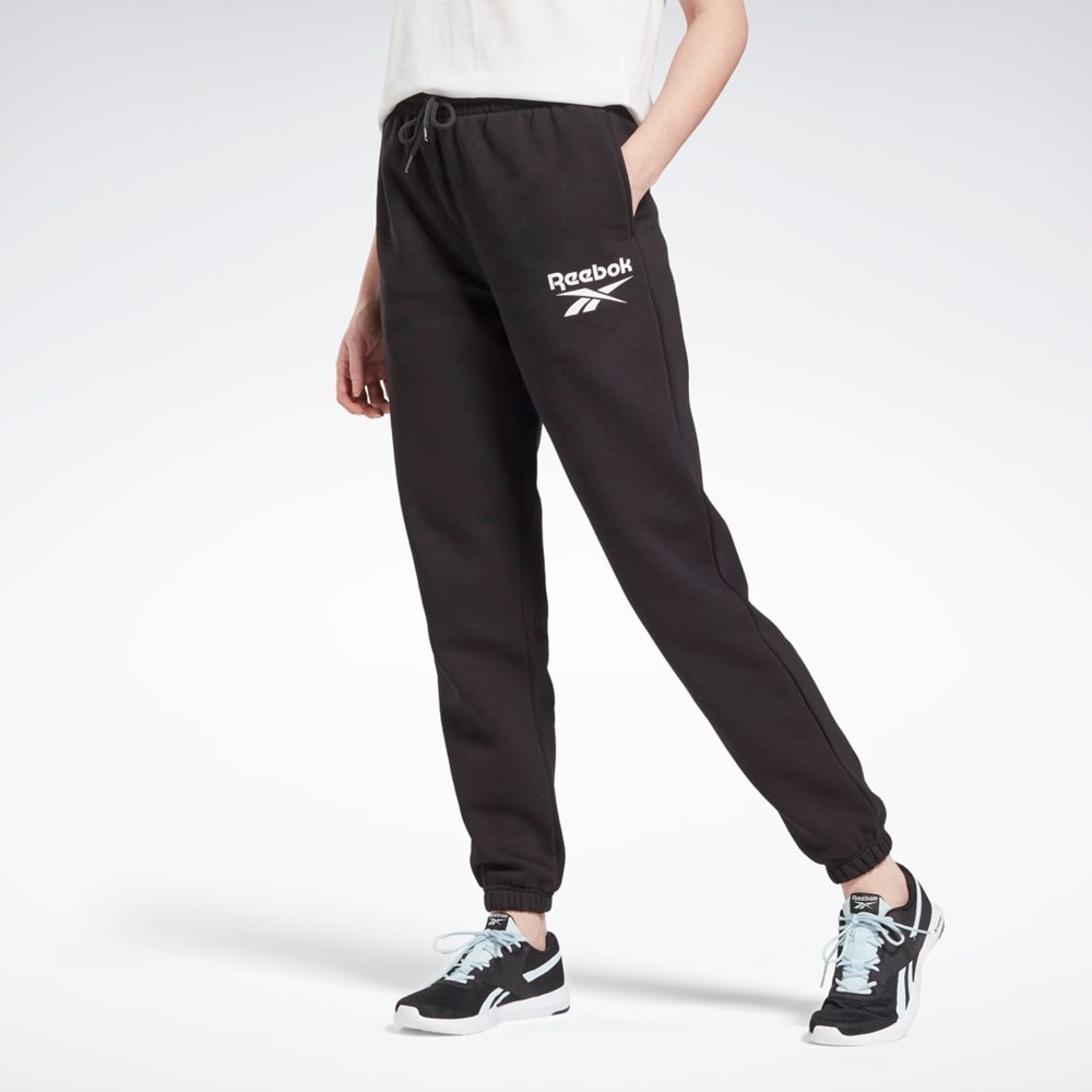 Reebok Reebok Identity Logo Fleece Joggers Svarta | NCMDQ-1095