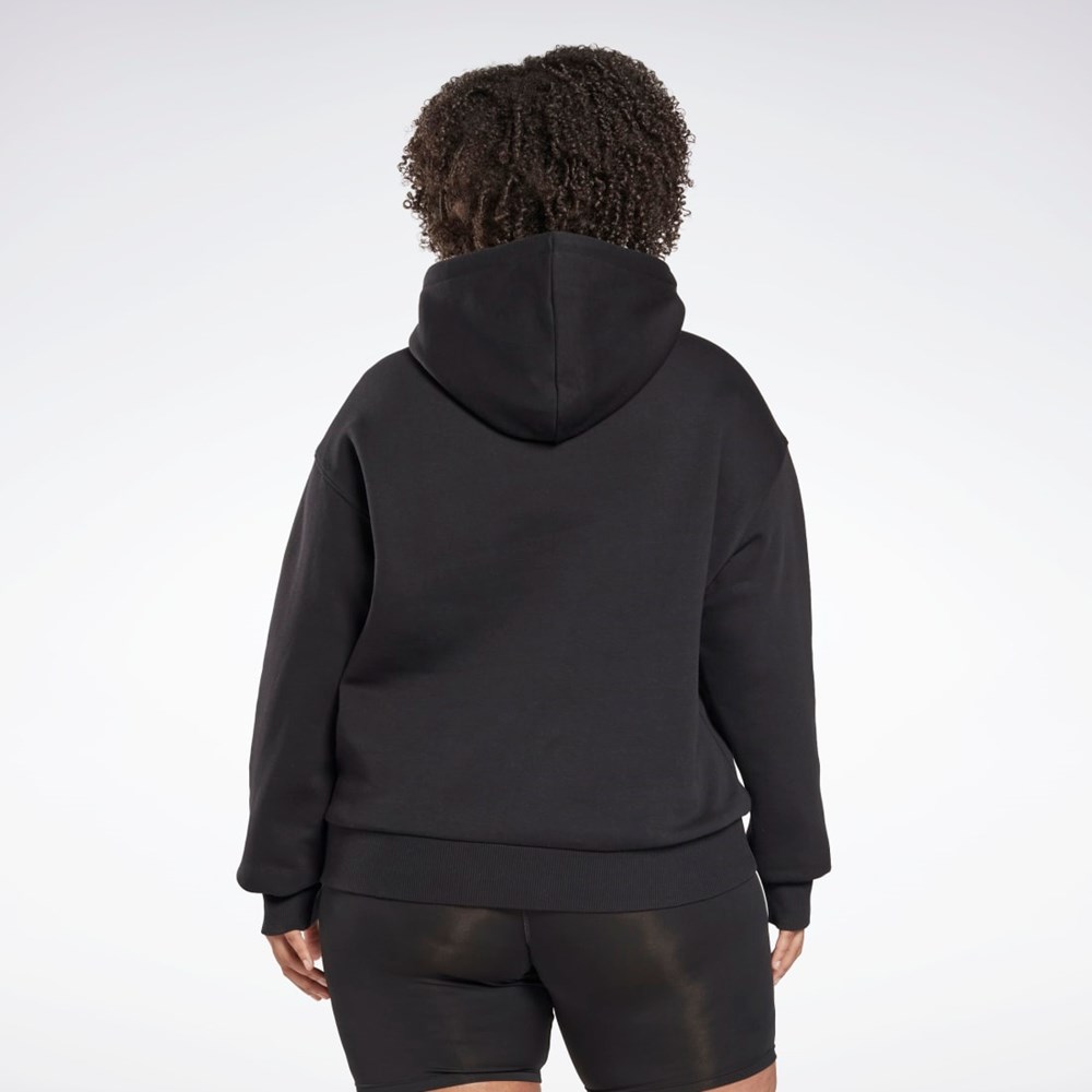 Reebok Reebok Identity Logo Fleece Pullover Hoodie (Plus Size) Svarta | EHSGJ-0367