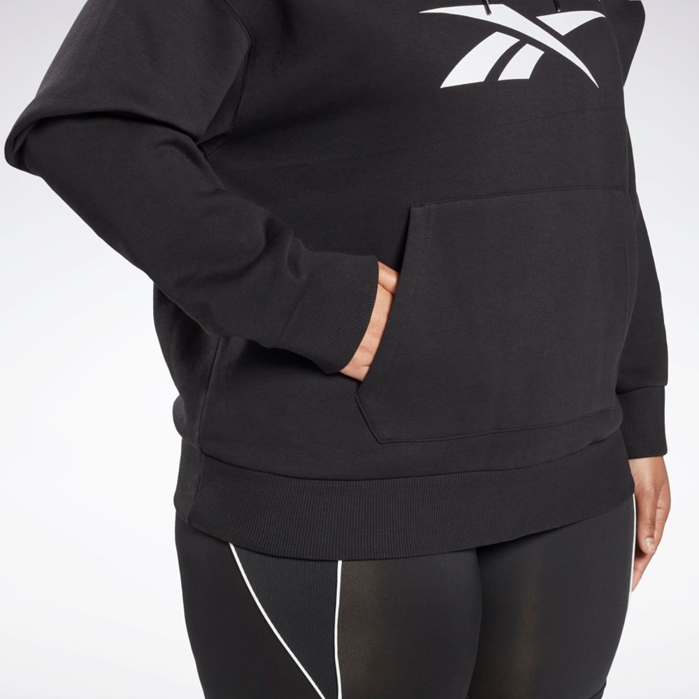 Reebok Reebok Identity Logo Fleece Pullover Hoodie (Plus Size) Svarta | EHSGJ-0367