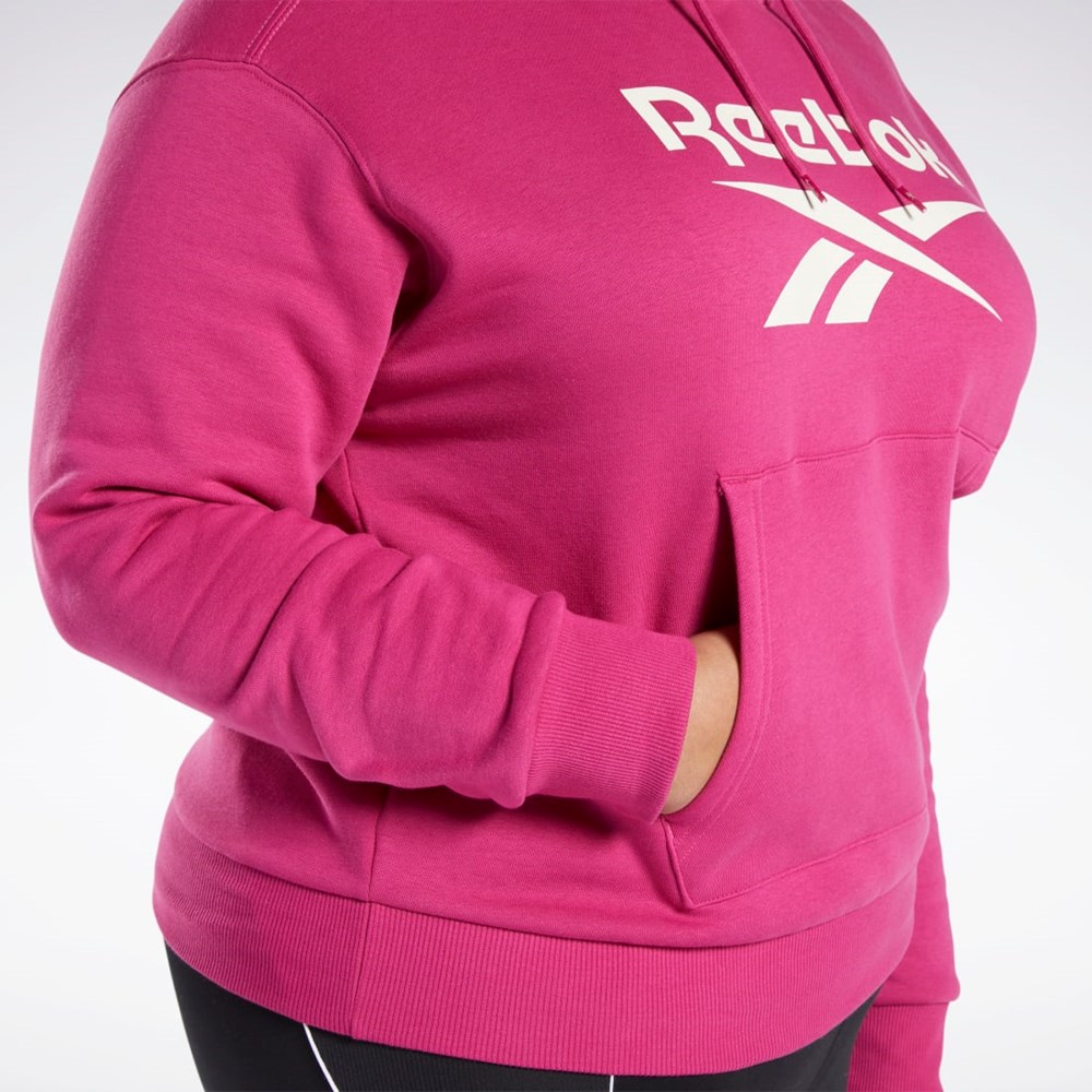 Reebok Reebok Identity Logo Fleece Pullover Hoodie (Plus Size) Rosa | WCYLG-6498