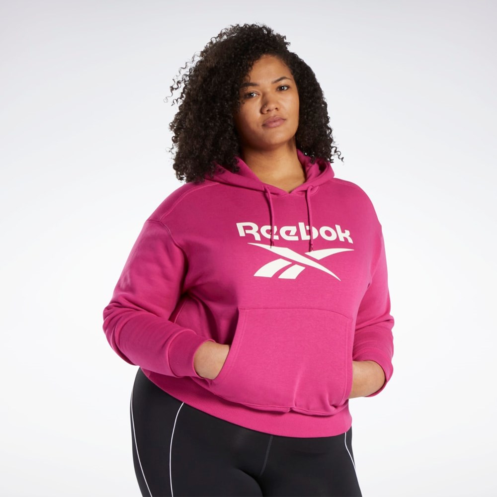 Reebok Reebok Identity Logo Fleece Pullover Hoodie (Plus Size) Rosa | WCYLG-6498