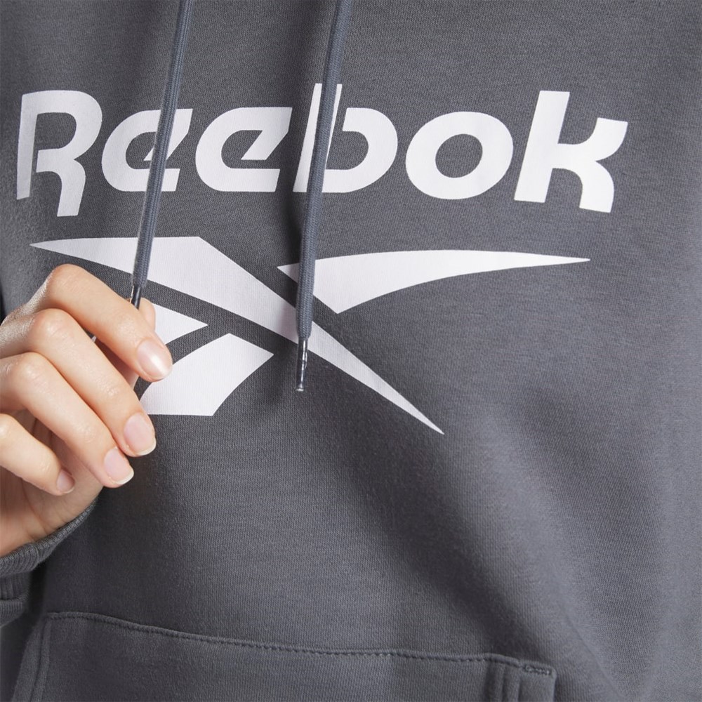 Reebok Reebok Identity Logo Fleece Pullover Hoodie Grå | ZCJXN-4376