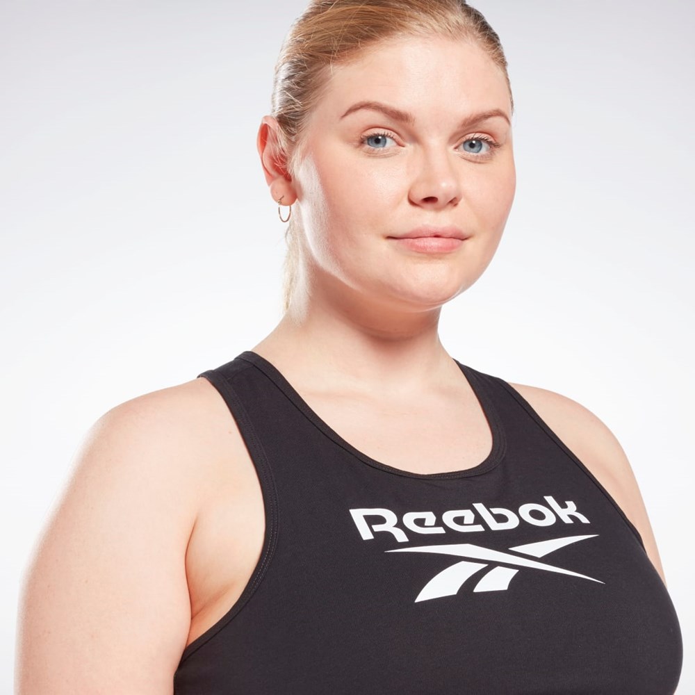 Reebok Reebok Identity Sports Bra (Plus Size) Svarta | PLTWA-3650