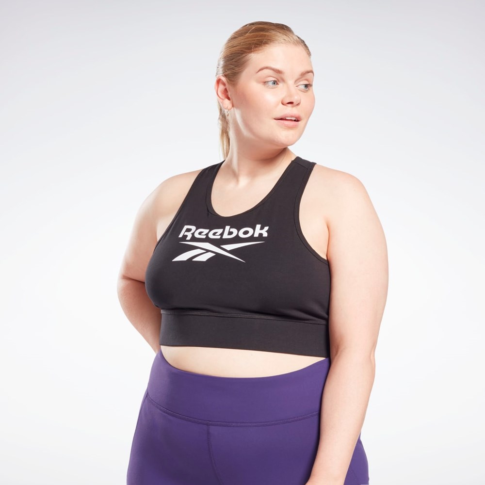 Reebok Reebok Identity Sports Bra (Plus Size) Svarta | PLTWA-3650