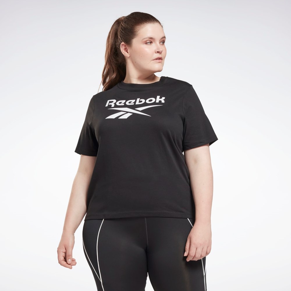 Reebok Reebok Identity T-Shirt (Plus Size) Svarta | DTYFJ-4765