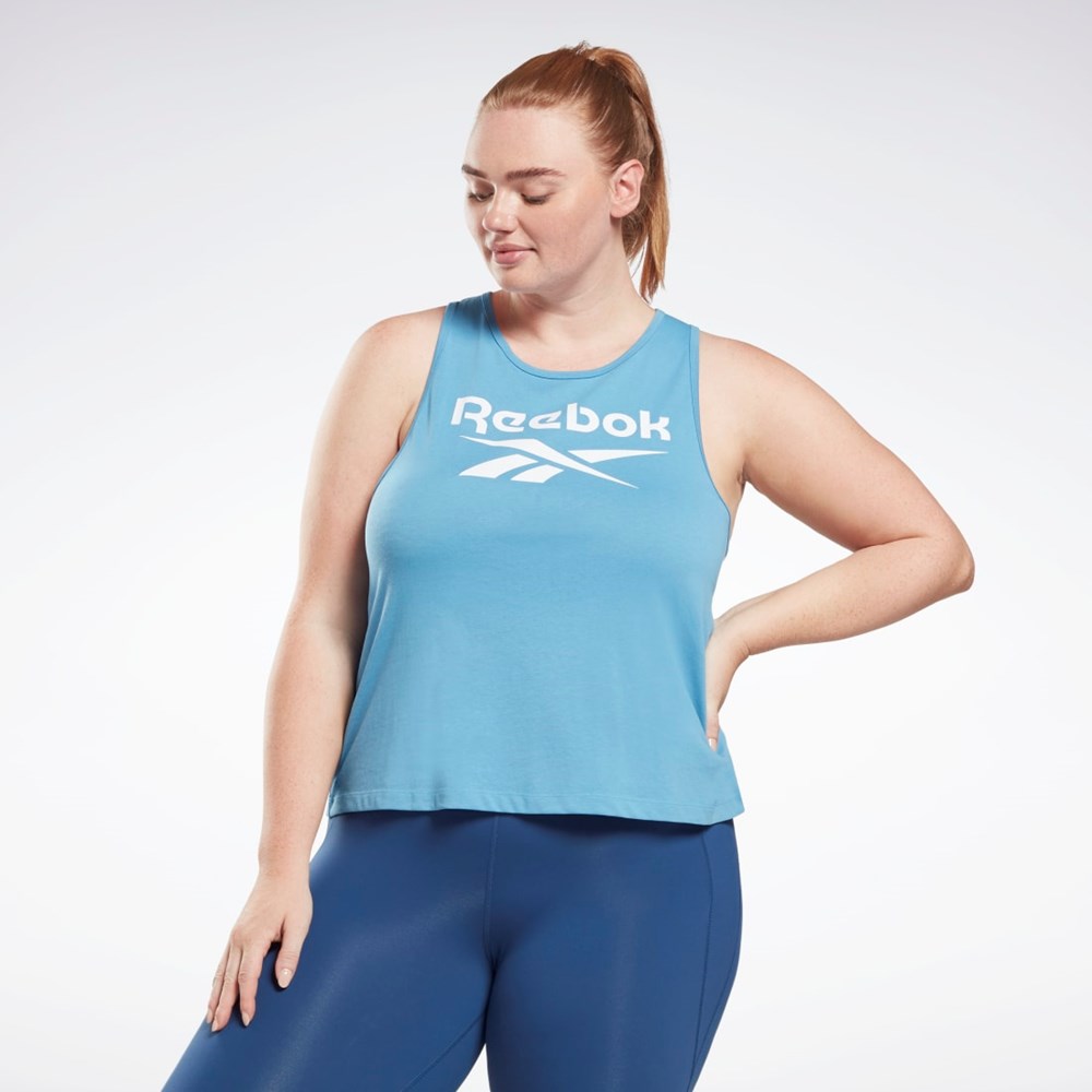 Reebok Reebok Identity Tank Top (Plus Size) Blå | HAYTJ-2918