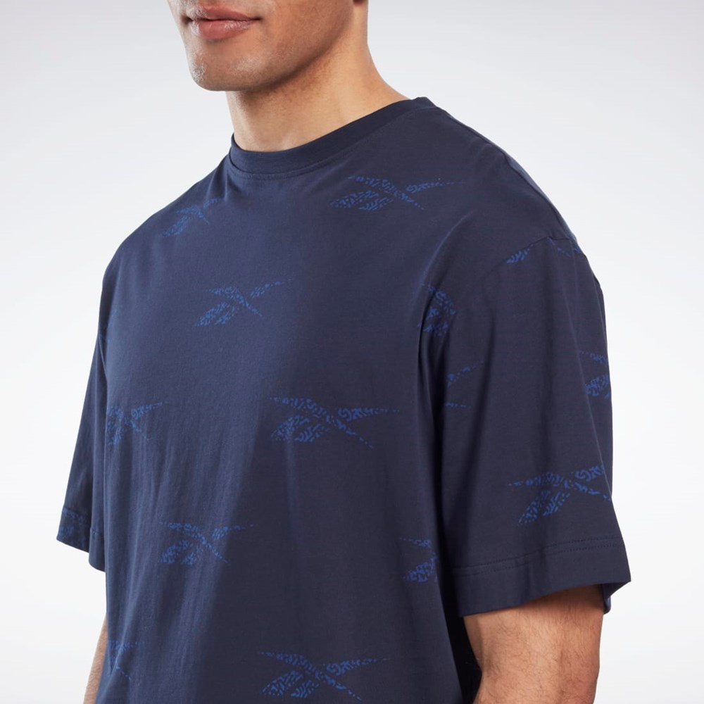 Reebok Reebok Identity Vector T-Shirt Marinblå | XUIVZ-1706