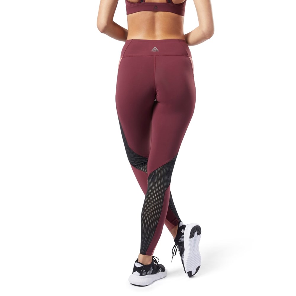 Reebok Reebok Lux 2 Leggings Vinröda Rosa | WJFYO-3096