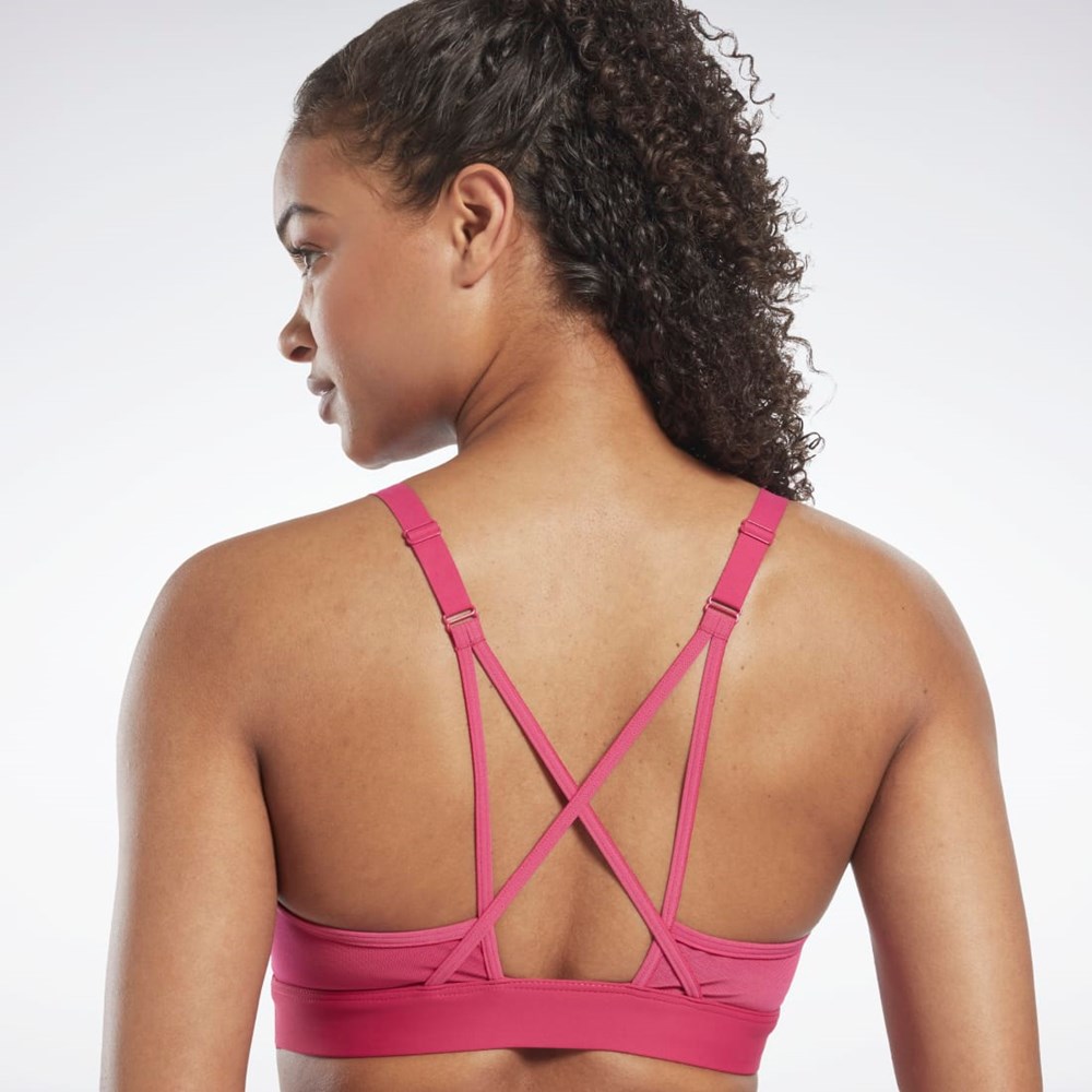 Reebok Reebok Lux Snörade Sports Bra Rosa | EWCZB-6495