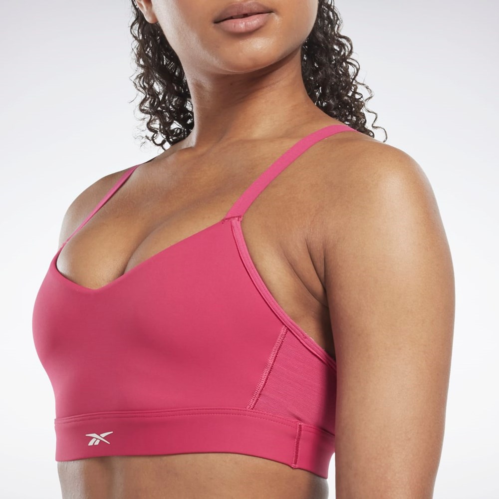 Reebok Reebok Lux Snörade Sports Bra Rosa | EWCZB-6495