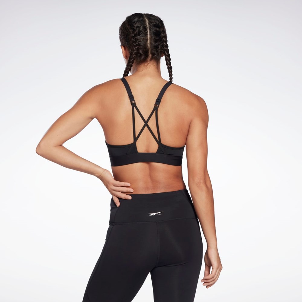 Reebok Reebok Lux Snörade Sports Bra Svarta | RSJTB-0219