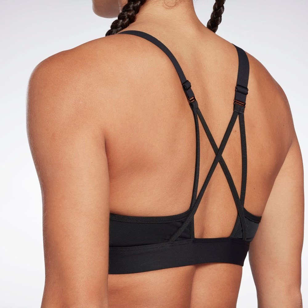 Reebok Reebok Lux Snörade Sports Bra Svarta | RSJTB-0219