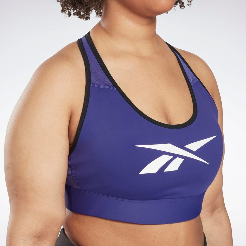 Reebok Reebok Lux Vector Racer Sports Bra (Plus Size) Lila | GRBQU-5489