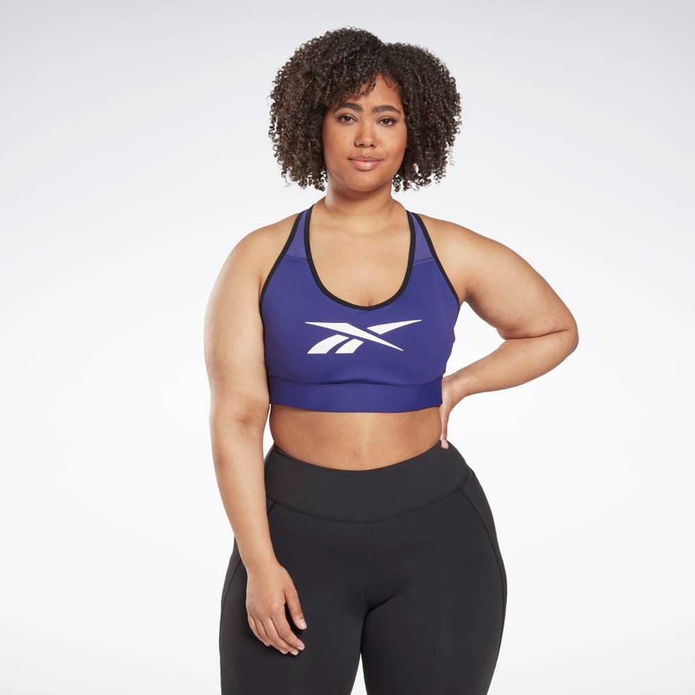 Reebok Reebok Lux Vector Racer Sports Bra (Plus Size) Lila | GRBQU-5489