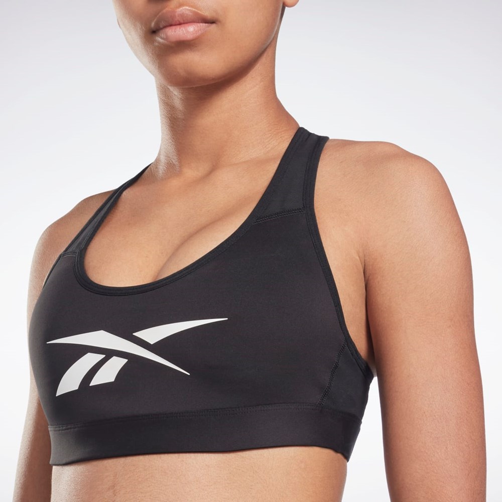 Reebok Reebok Lux Vector Racer Sports Bra Svarta | HXPWY-5869