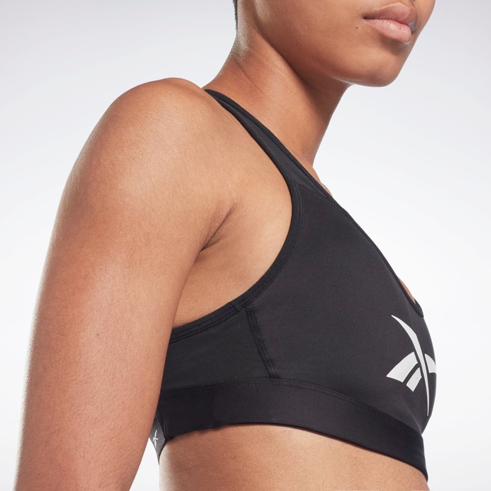 Reebok Reebok Lux Vector Racer Sports Bra Svarta | HXPWY-5869