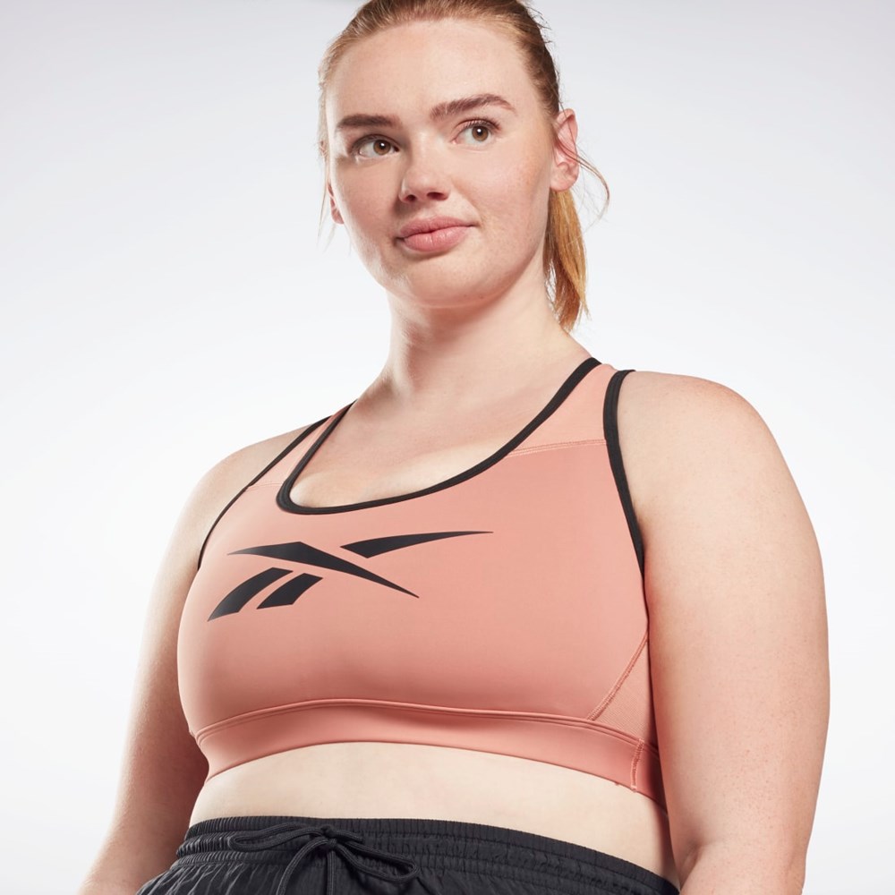 Reebok Reebok Lux Vector Racer Sports Bra (Plus Size) Korall | QIVPY-2470