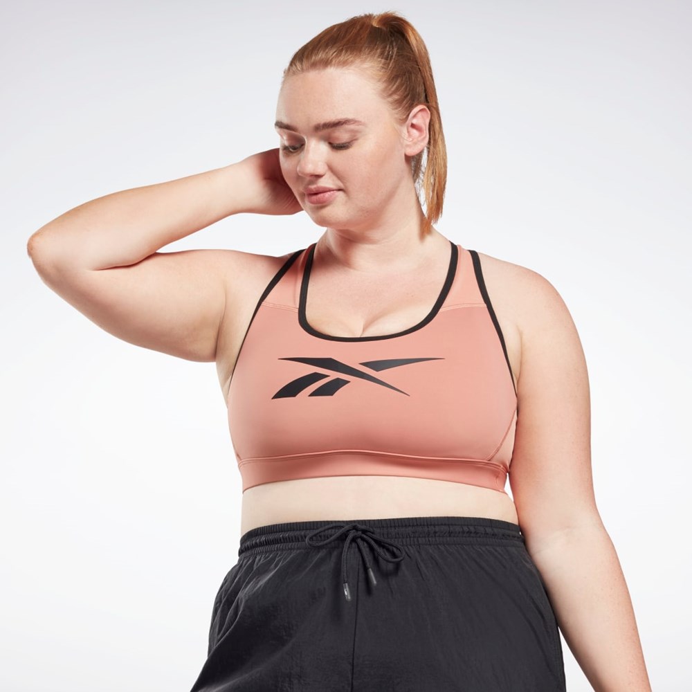 Reebok Reebok Lux Vector Racer Sports Bra (Plus Size) Korall | QIVPY-2470